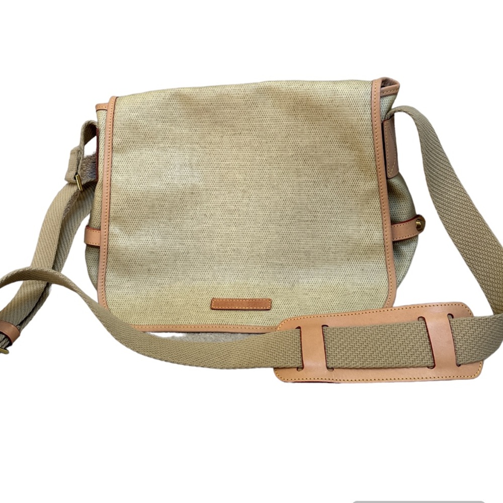 Dooney and Bourke Costed Canvas with Leather Trim Crossbody Bag 13.5”x11”x3”